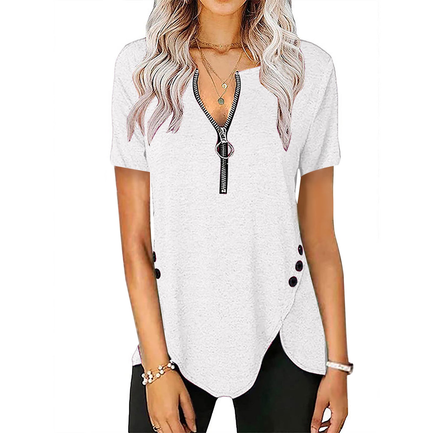 Pull Femme à Col V en Coton