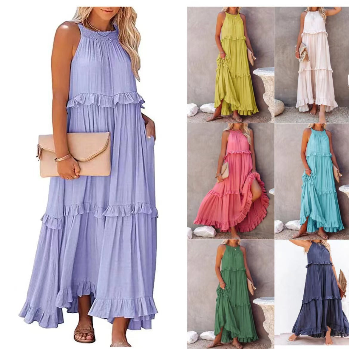 Robe Longue Femme Sans Manches