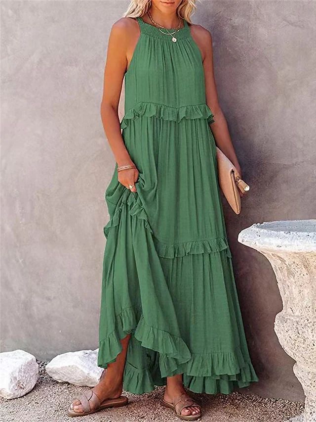 Robe Longue Femme Sans Manches