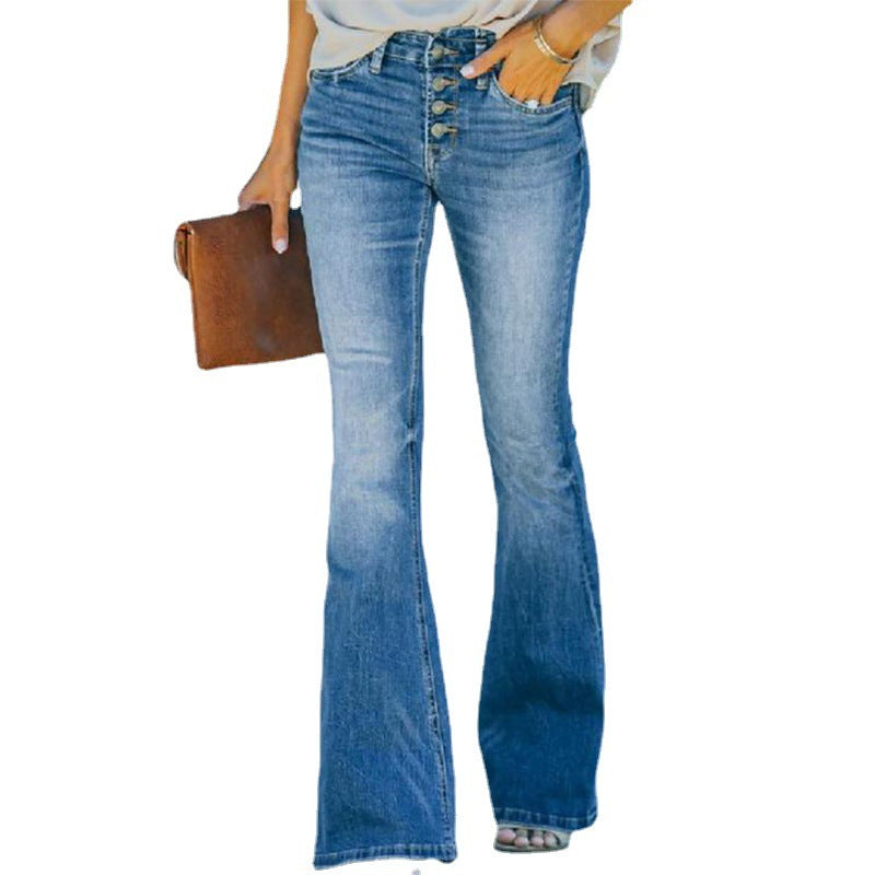 Jean Flare Slim Femme Taille Haute