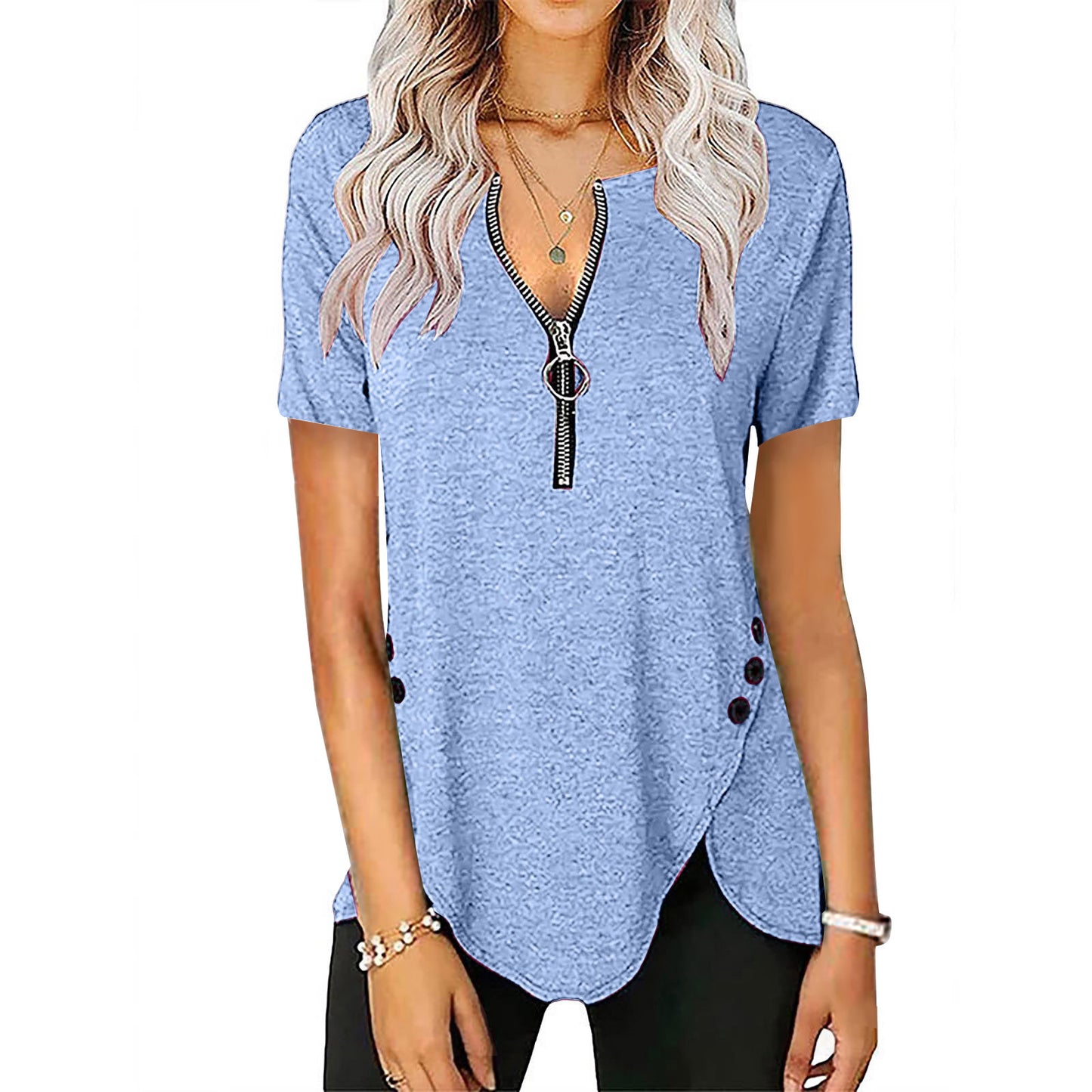 Pull Femme à Col V en Coton