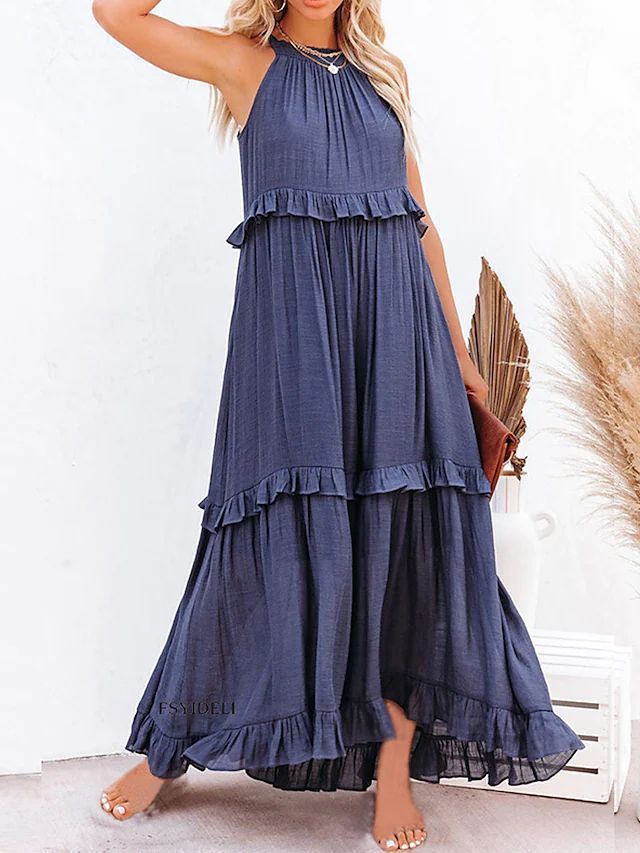 Robe Longue Femme Sans Manches