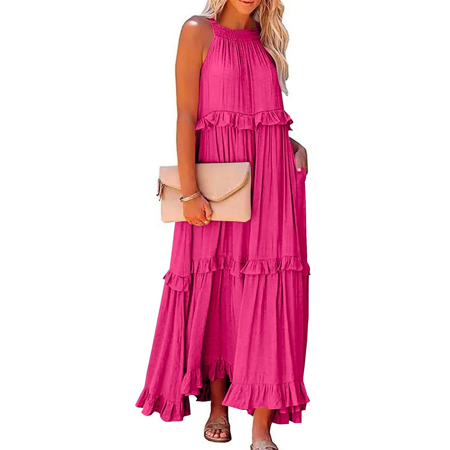 Robe Longue Femme Sans Manches
