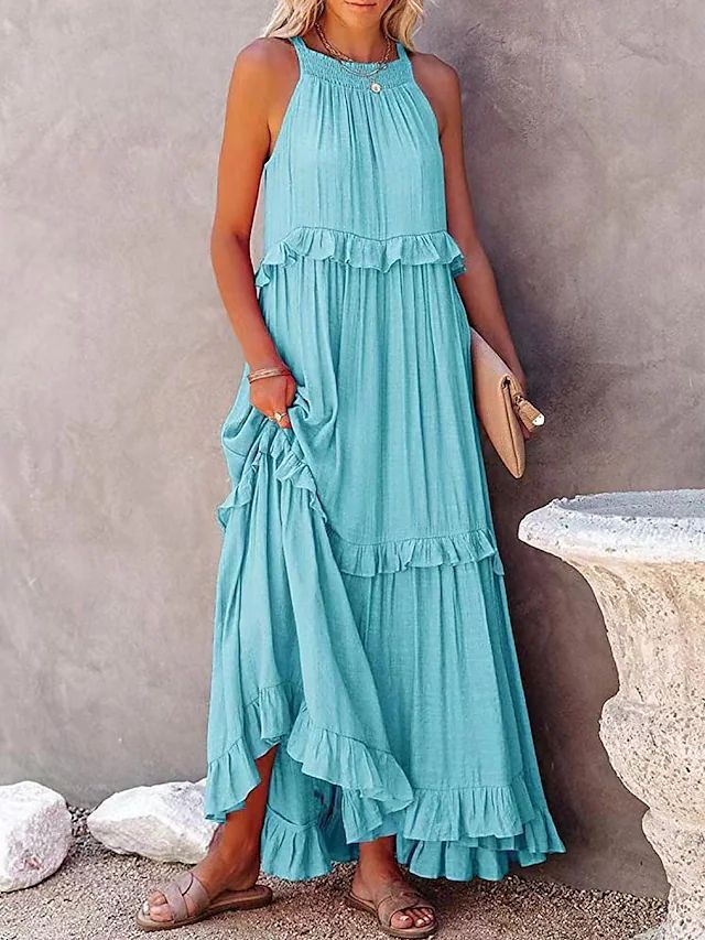 Robe Longue Femme Sans Manches