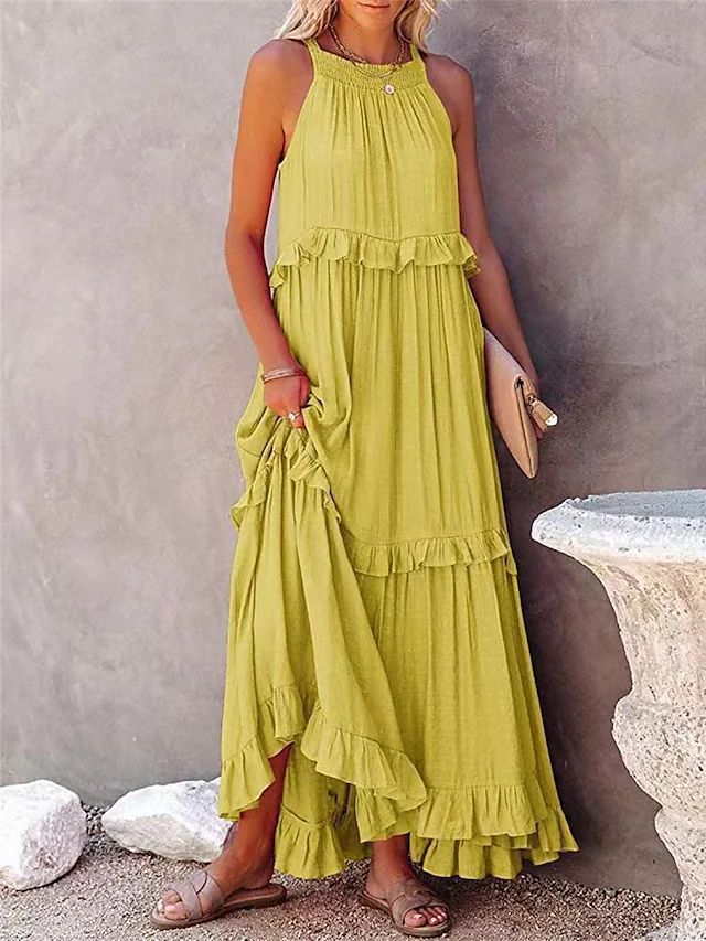 Robe Longue Femme Sans Manches