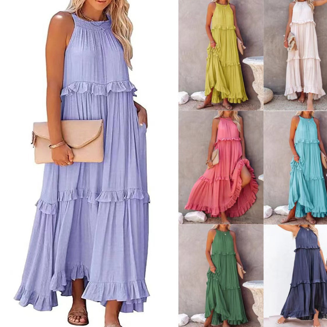 Robe Longue Femme Sans Manches