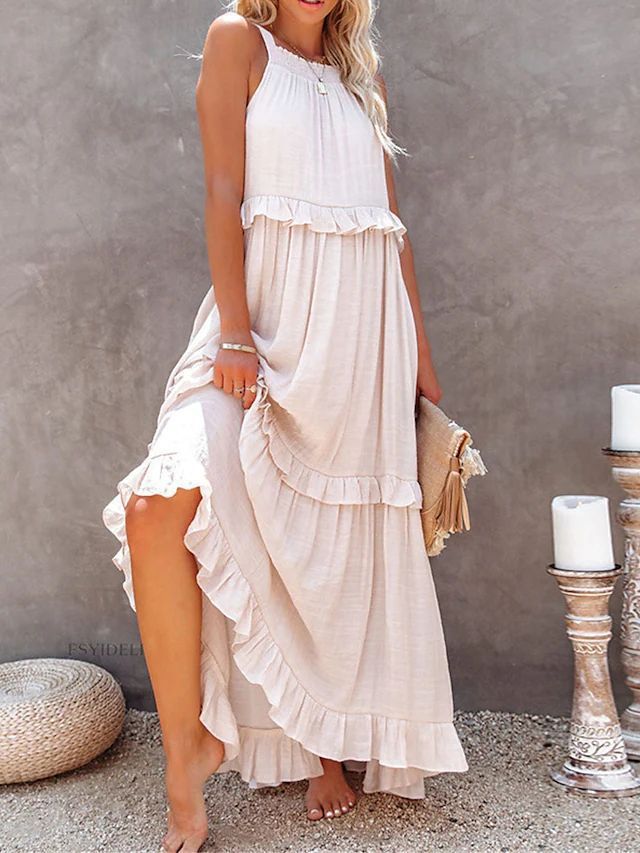 Robe Longue Femme Sans Manches