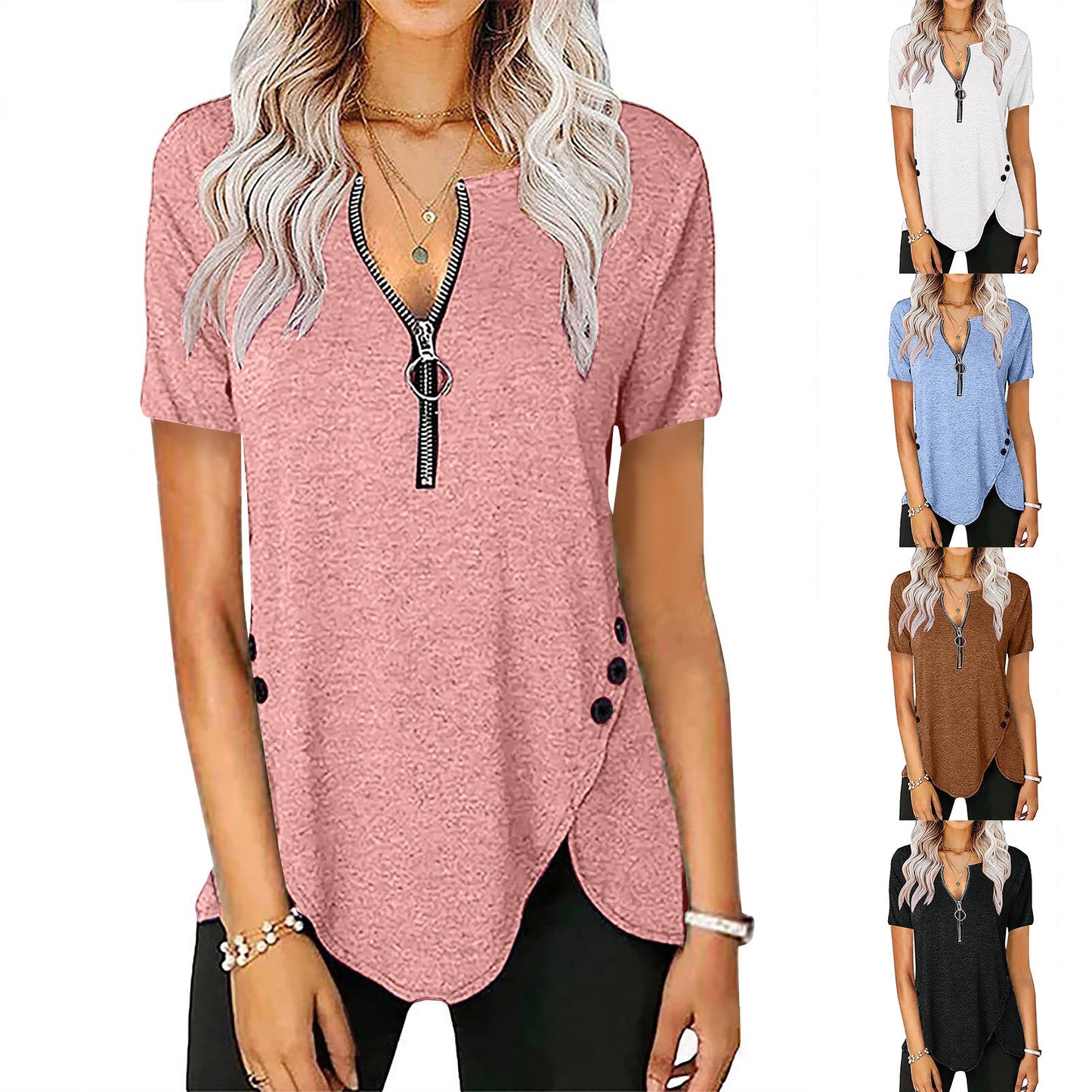 Pull Femme à Col V en Coton