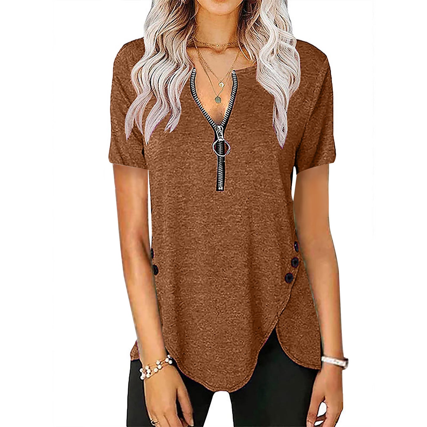 Pull Femme à Col V en Coton