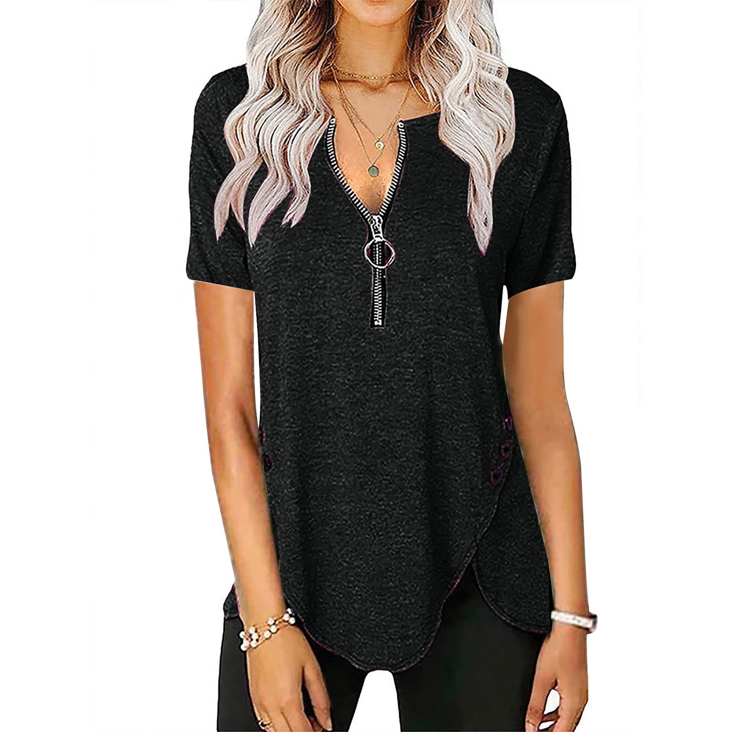 Pull Femme à Col V en Coton