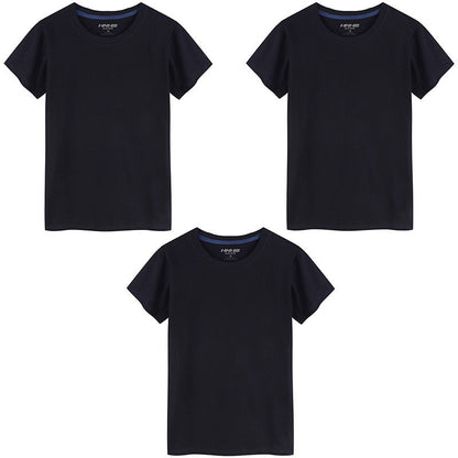 T-shirt Col Rond en Coton Stretch