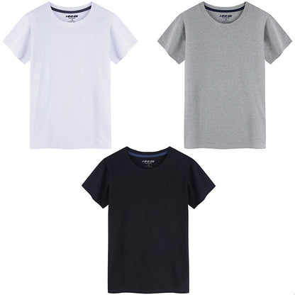 T-shirt Col Rond en Coton Stretch