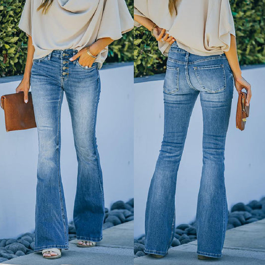 Jean Flare Slim Femme Taille Haute