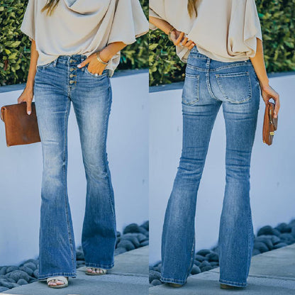 Jean Flare Slim Femme Taille Haute