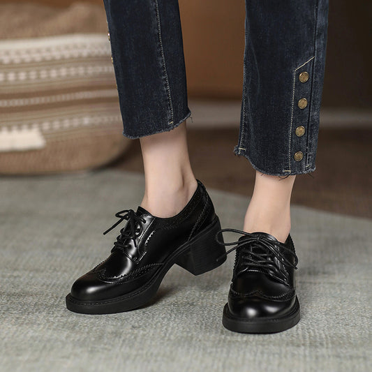 Chaussures Derby à Talon Carré – Style Intemporel