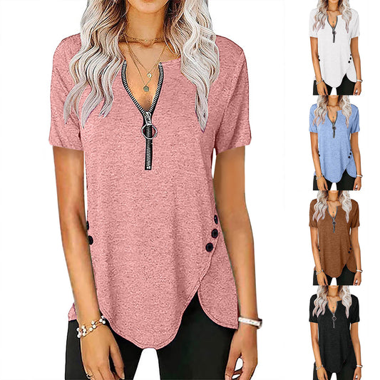 Pull Femme à Col V en Coton
